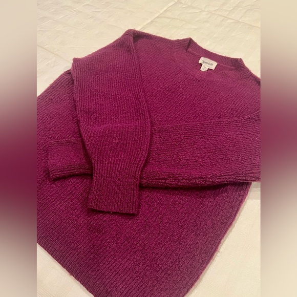 Open Edit Crewneck Roomy Soft Purple Sweater - Picture 2 of 7